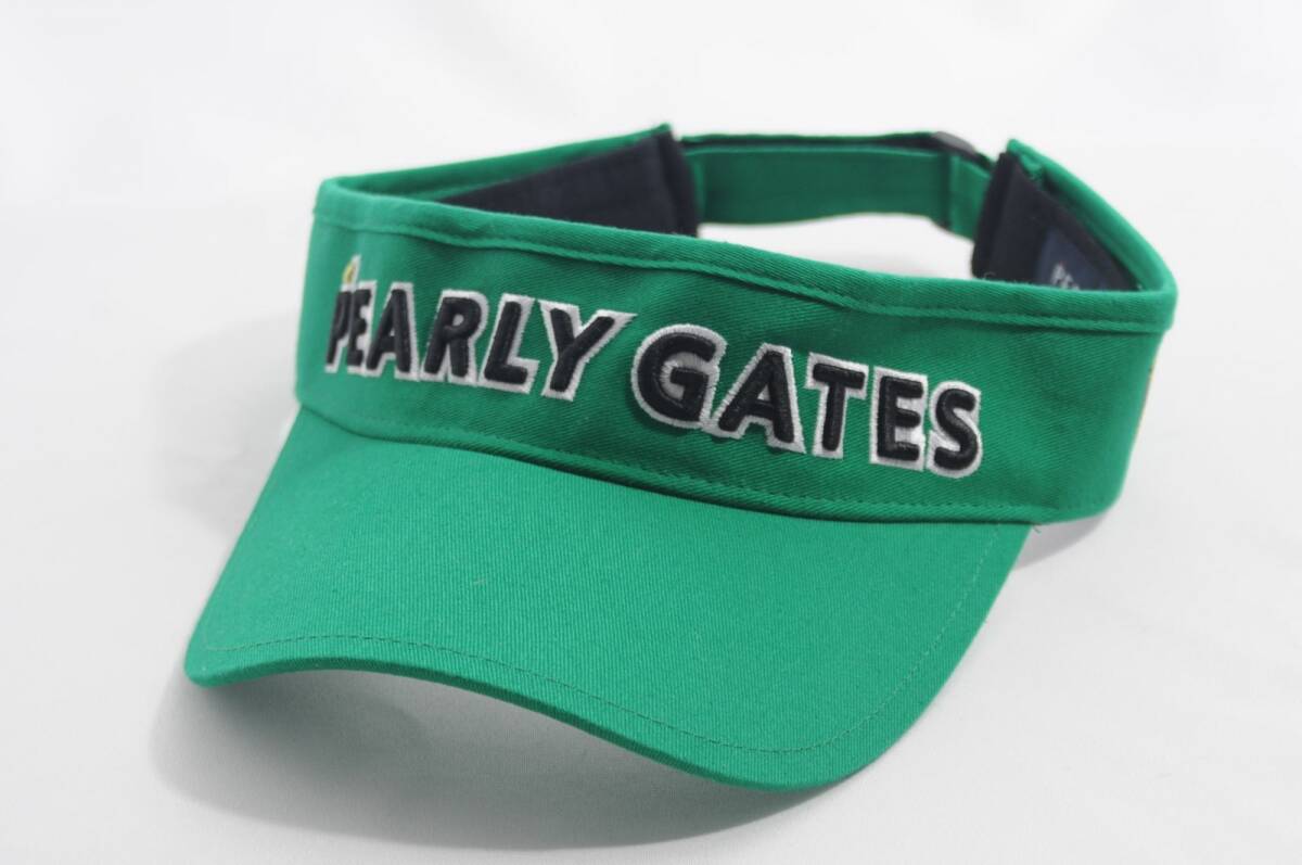 coco 中古【値下げ】 パーリーゲイツ PEARLY GATES サンバイザー フリー グリーン 緑 053-9287003 レターパックプラス発送可 70371拍卖