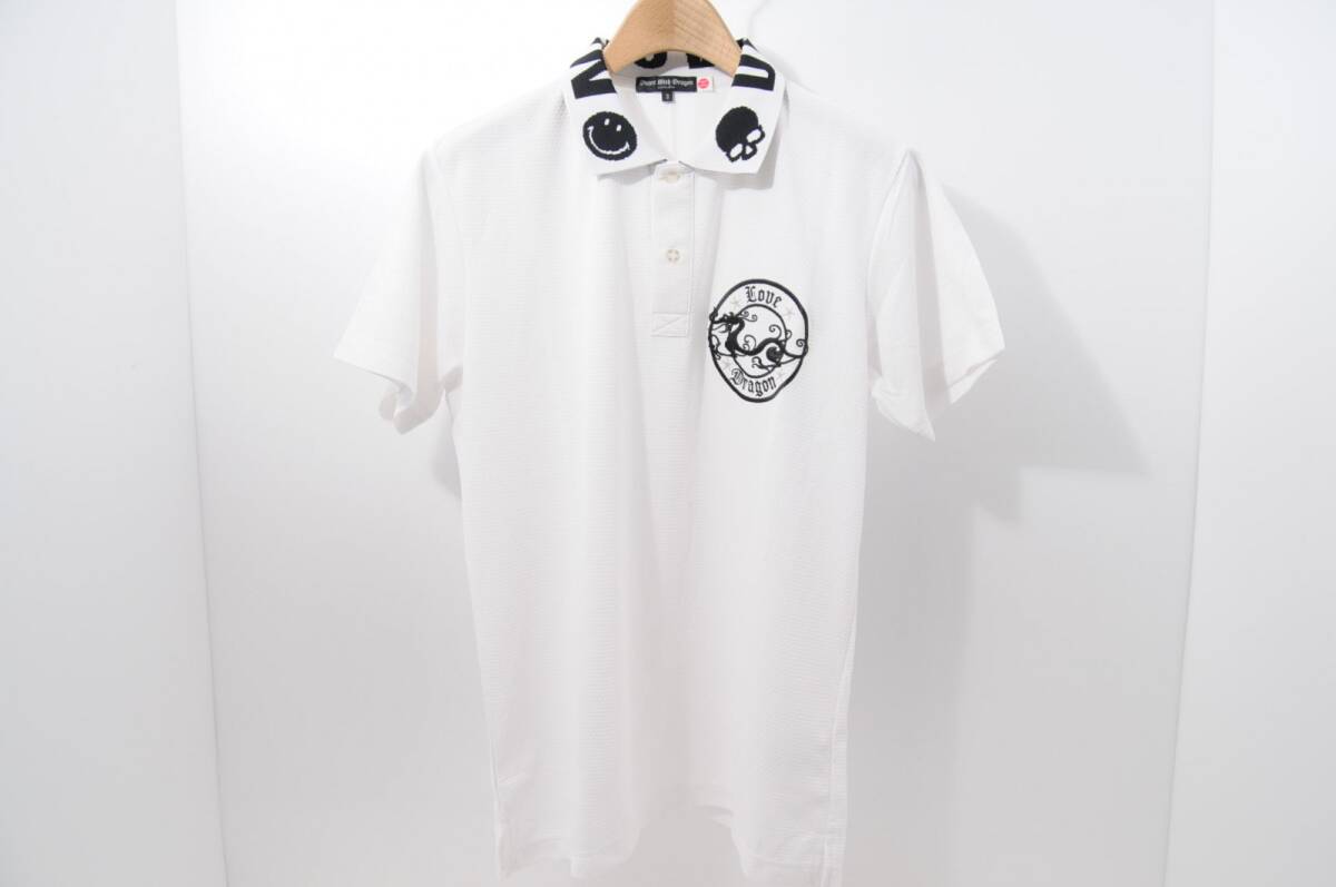 coco 中古【SALE】 ダンスウィズドラゴン DANCE WITH DRAGON メンズ 半袖ポロシャツ 3(L) 白 レターパックプラス発送可 68085拍卖