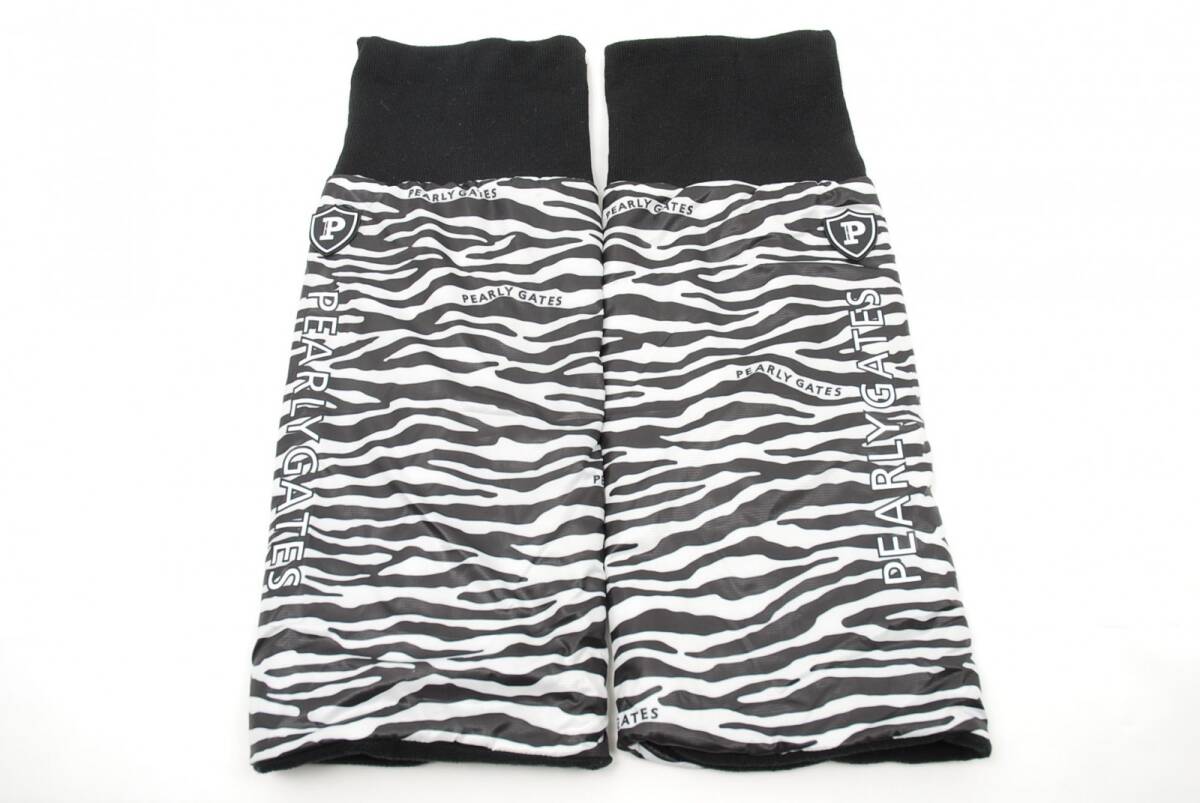 coco 中古【値下げ】 パーリーゲイツ レディース レッグウォーマー フリー 黒 ゼブラ柄 内フリース 防寒 レターパックプラス発送可 85893拍卖