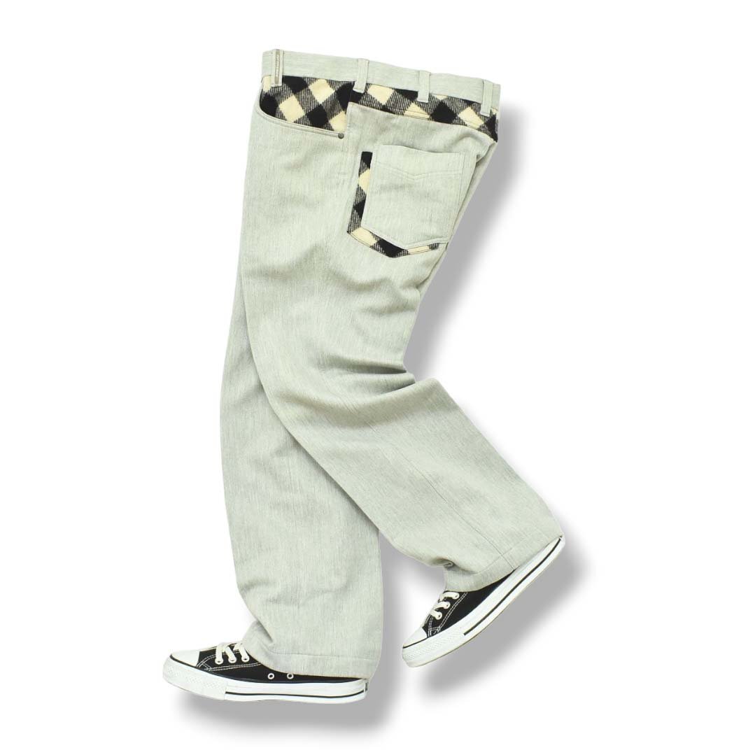 ★コラボ ウールリッチ x カッターアンドバック WOOLRICH CUTTER&BUCK スラックス パンツ M グレー x チェック ゴルフ スポーツ ウェア★拍卖