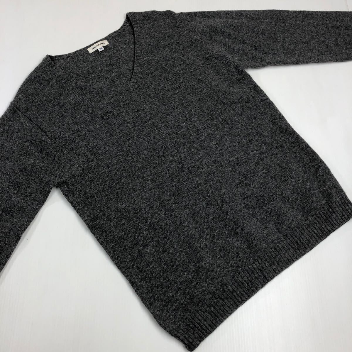 URBAN RESEARCH アーバンリサーチ ニットセーター Vネック グレー サイズ38 Mサイズ 411-76a拍卖