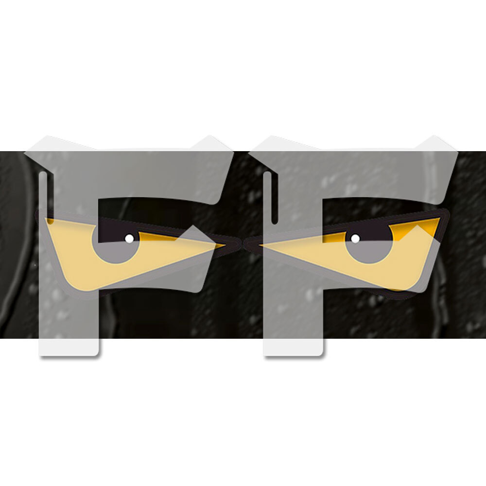 送料無料● オートバイ/車/バイク用 反射ステッカー 反射シール マークシール 悪魔の目 オレンジ 汎用 150mm*32mm拍卖