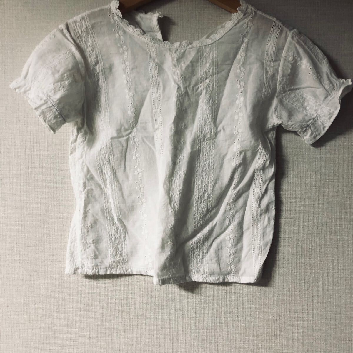 ◆◆◆半袖 トップス ホワイト 生地綿? サイズ約120拍卖