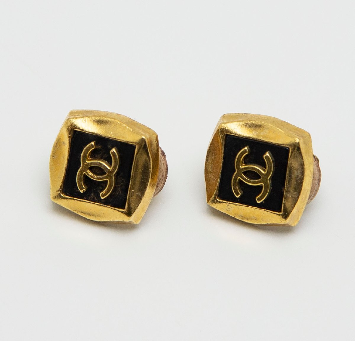 中古品 シャネル ココマーク スクエア イヤリング ゴールド GP ヴィンテージ レア 96P拍卖