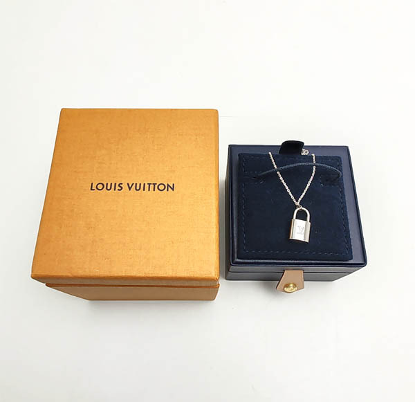 中古品 ルイヴィトン パンダンティフ ロックイット ネックレス AU750 K18WG ダイヤモンド Q93562拍卖