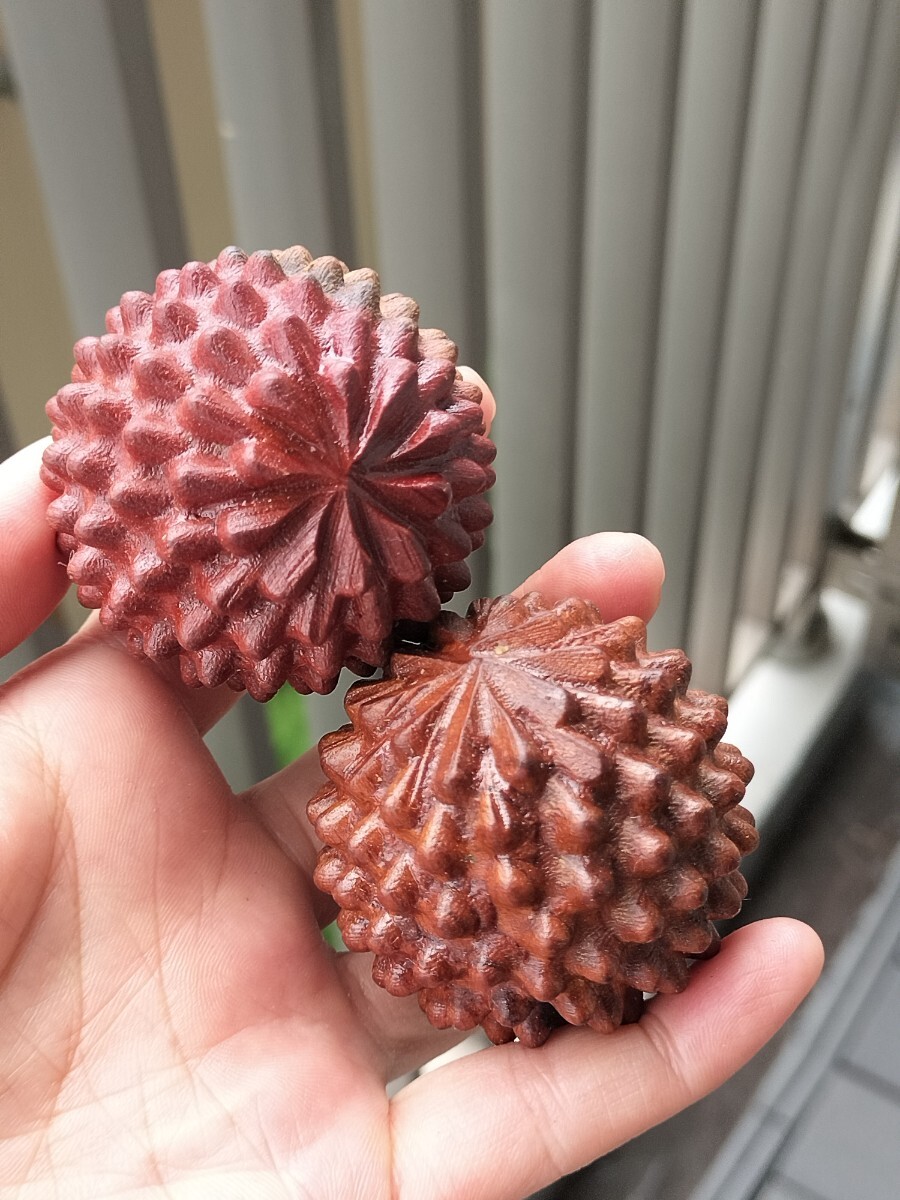 木製 細かい突起あり 脳活グッズ  ハンドマッサージ ボール ツボ押しボール拍卖