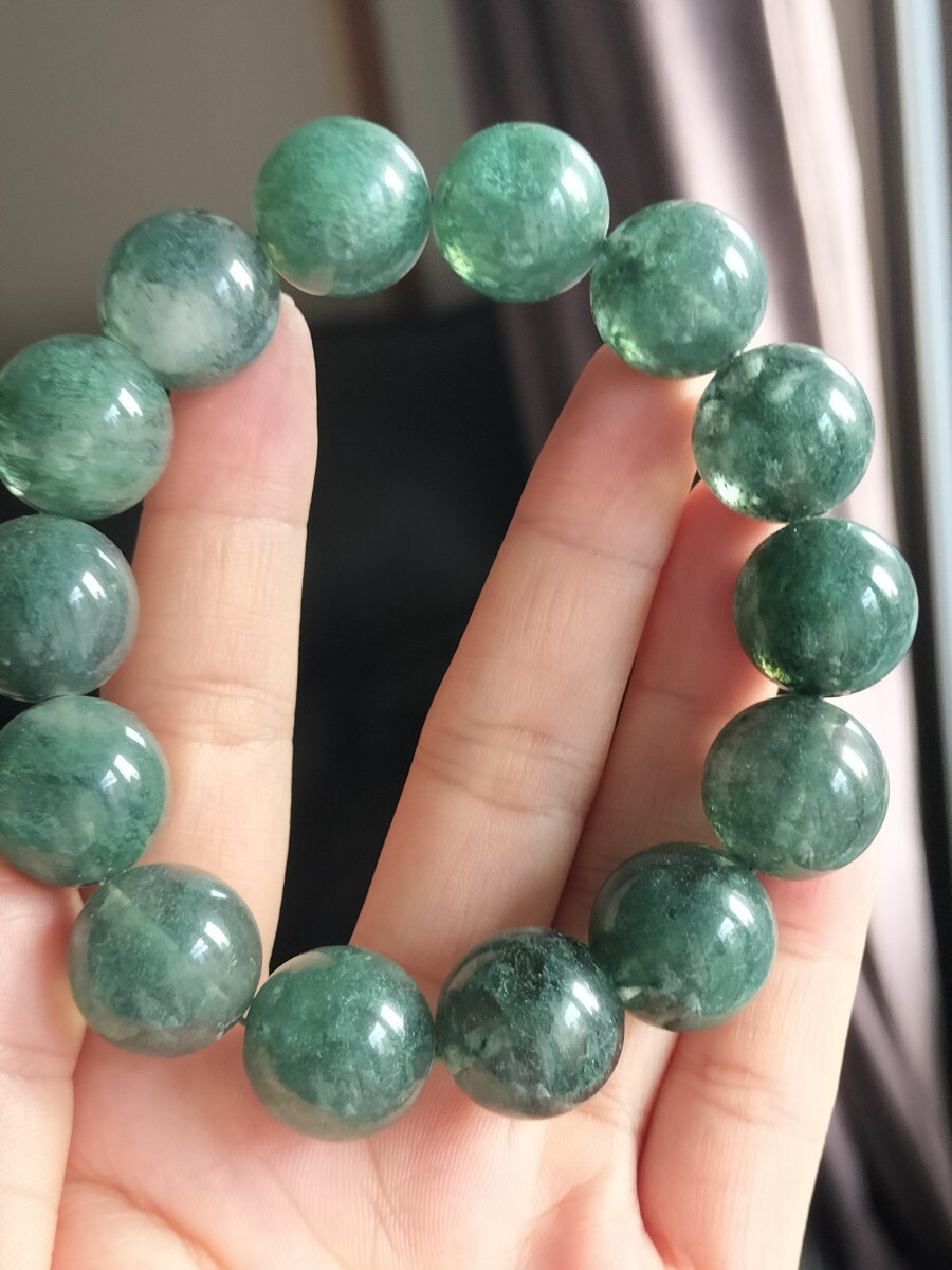 グリーンガーデンクォー 天然水晶 緑水晶 ブレスレット 16mm拍卖