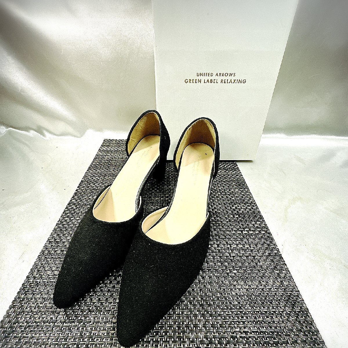 【中古美品/TO】 UNITED ARROWS ユナイテッドアローズ レディース パンプス M 約 23cm ブラック スエード調 IM1123/0002拍卖
