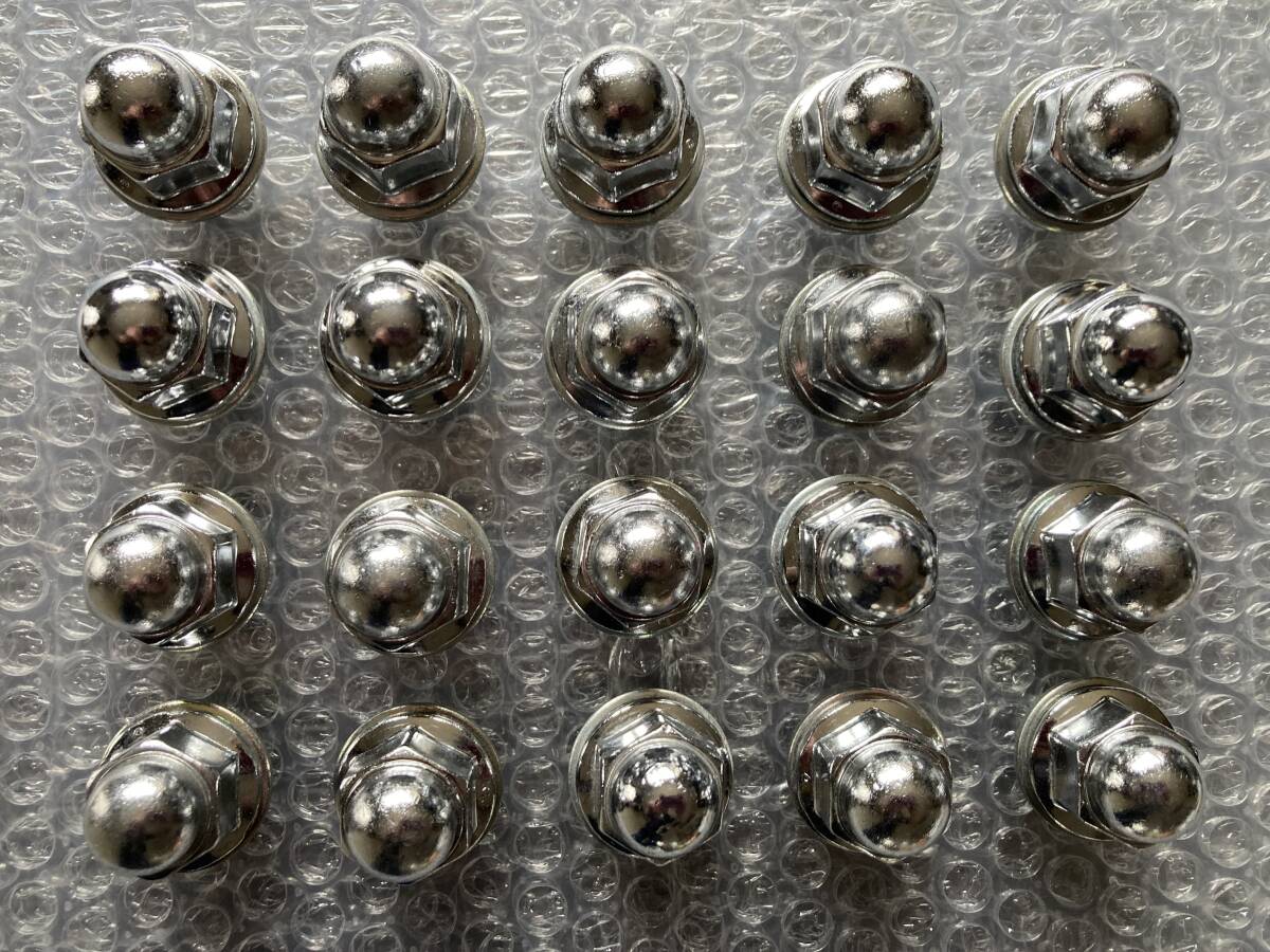 ☆ 新車外し 三菱 純正 アルミホイール用 平座金 全長約37mm 袋ナット M12x1.5 20個セット ☆①拍卖