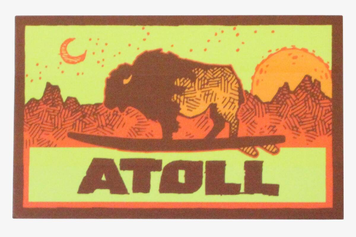 訳有 アトール ボード ステッカー バイソン ATOLL BOARD CO. STICKER スタンドアップパドル パドルボード SAP サーフ デコ USA シール 新品拍卖