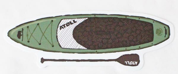 希少 アトール ボード パドルボード ステッカー 緑 ATOLL BOARD CO. STICKER SAP スタンドアップパドル サーフィン シール カスタム デコ拍卖