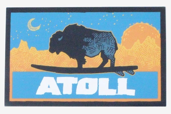 訳有 アトール ボード ステッカー バイソン ATOLL BOARD CO. STICKER スタンドアップパドル パドルボード SAP サーフ デコ USA シール 新品拍卖