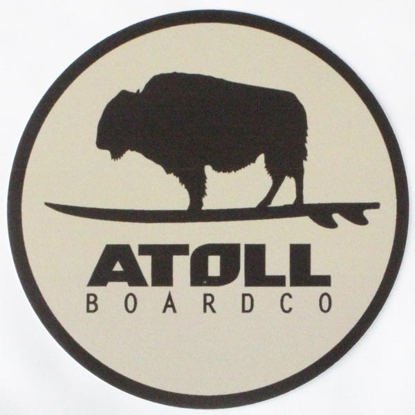 訳有 アトール ボード バイソン ステッカー BG ATOLL BOARD CO. STICKER 丸 円 スタンドアップパドル パドルボード SAP カスタム シール拍卖