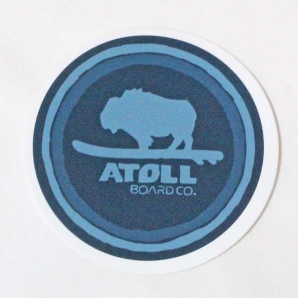 希少 アトール ボード バイソン ステッカー 青系 ATOLL BOARD CO. STICKER 丸 円 スタンドアップパドル パドルボード シール カスタム 新品拍卖