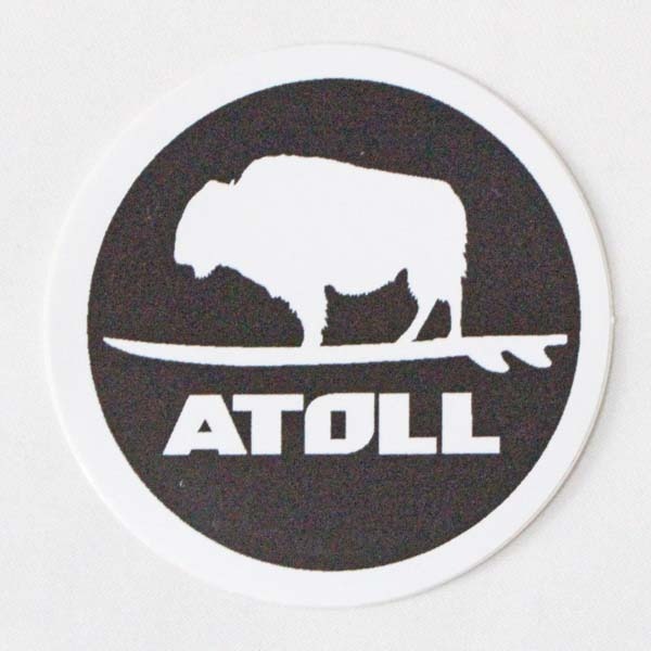 訳有 アトール ボード バイソン ステッカー 黒白 小 ATOLL BOARD CO. STICKER 丸 スタンドアップパドル パドルボード SAP インフレータブル拍卖