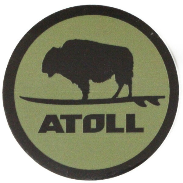 訳有 アトール ボード バイソン ステッカー 緑系 小 ATOLL BOARD CO. STICKER 丸 スタンドアップパドル SAP パドルボード インフレータブル拍卖