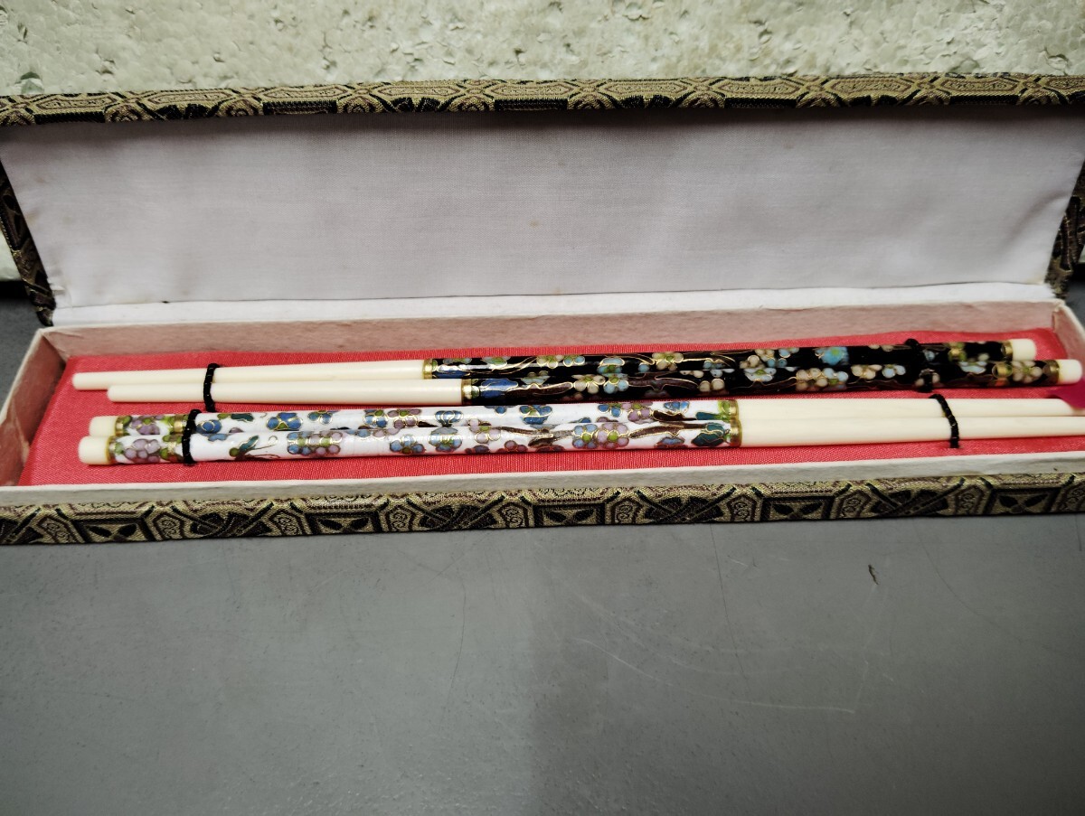 箸 七宝焼 中国筆 中国 七宝 中国美術 2本入り拍卖