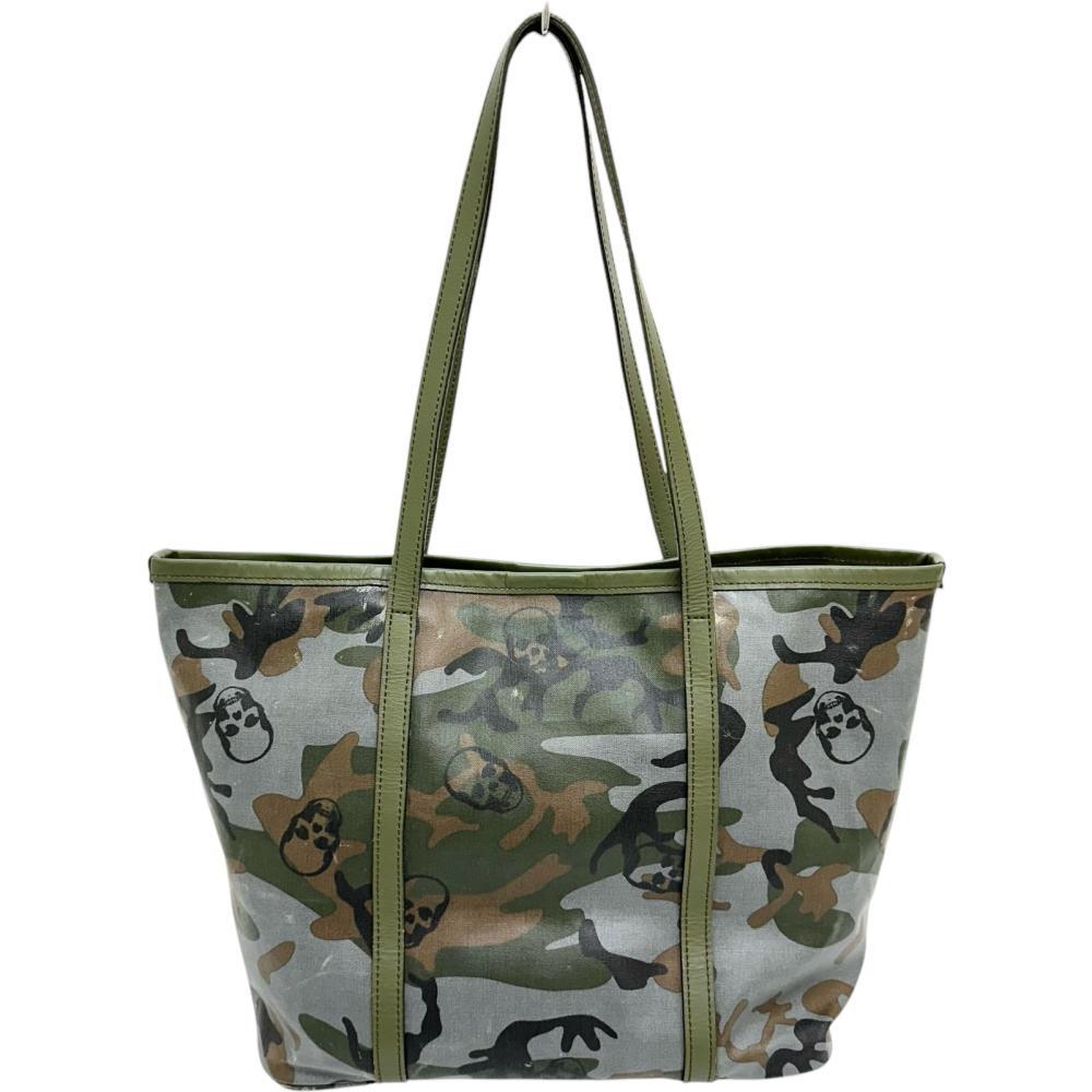 Lucien Pellat-Finet/ルシアンペラフィネ トートバッグ PVC/キャンバス カモフラグリーン系 メンズ拍卖