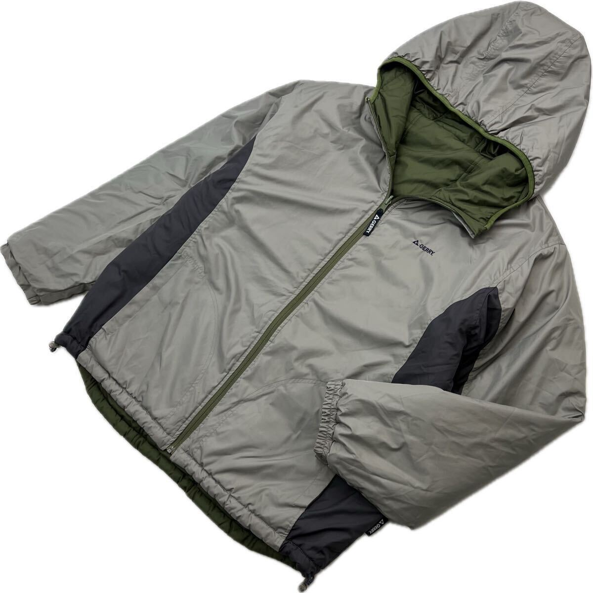 GERRY ☆ ジェリー サーモライト 中綿 ジャケット パーカー グレー ブラック メンズ L 秋冬 登山 万能 アウトドア タウンユース■FD253拍卖