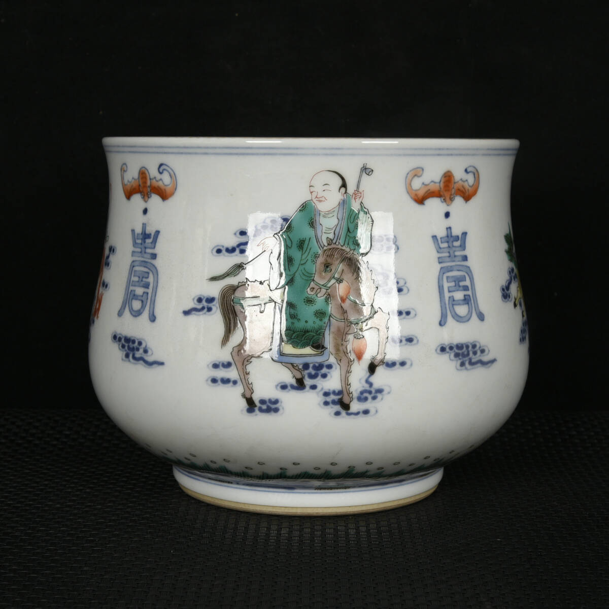 ◆蔵出◆古美術 中国古玩 大清康熙年製款 五彩 羅漢図鉢 時代物 T16拍卖