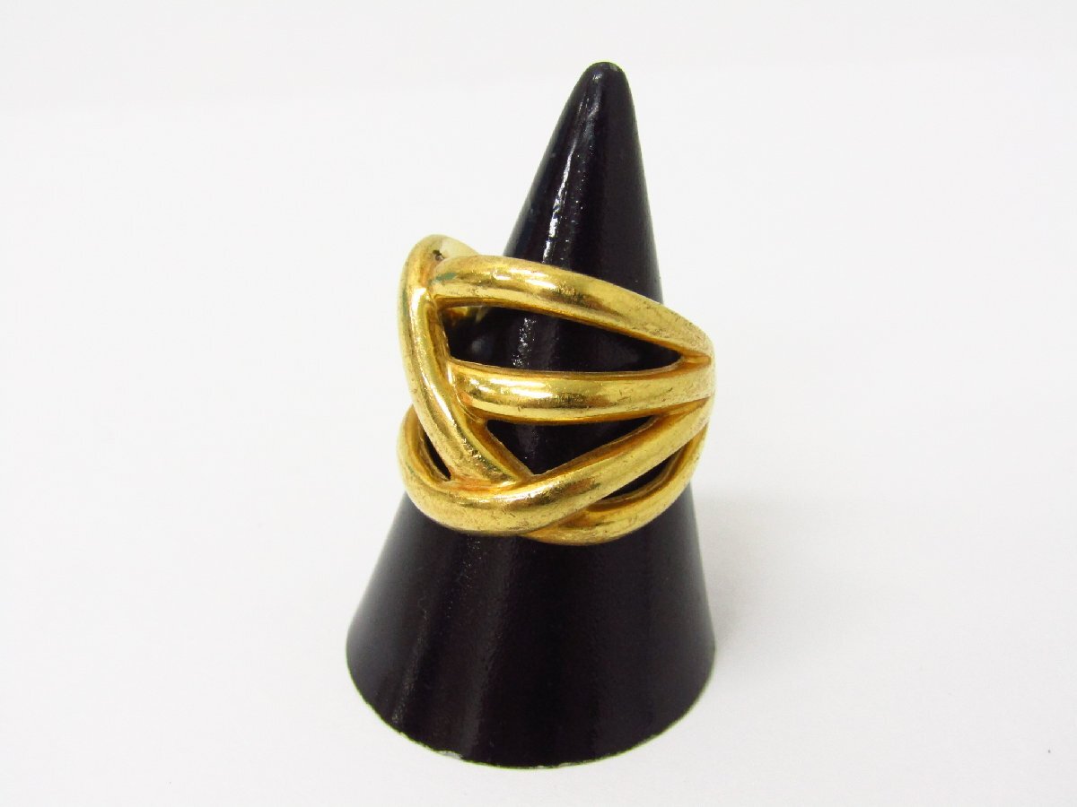 K18 金 YG イエローゴールド 指輪 リング 約10号 約12.3g ▼AC25502拍卖