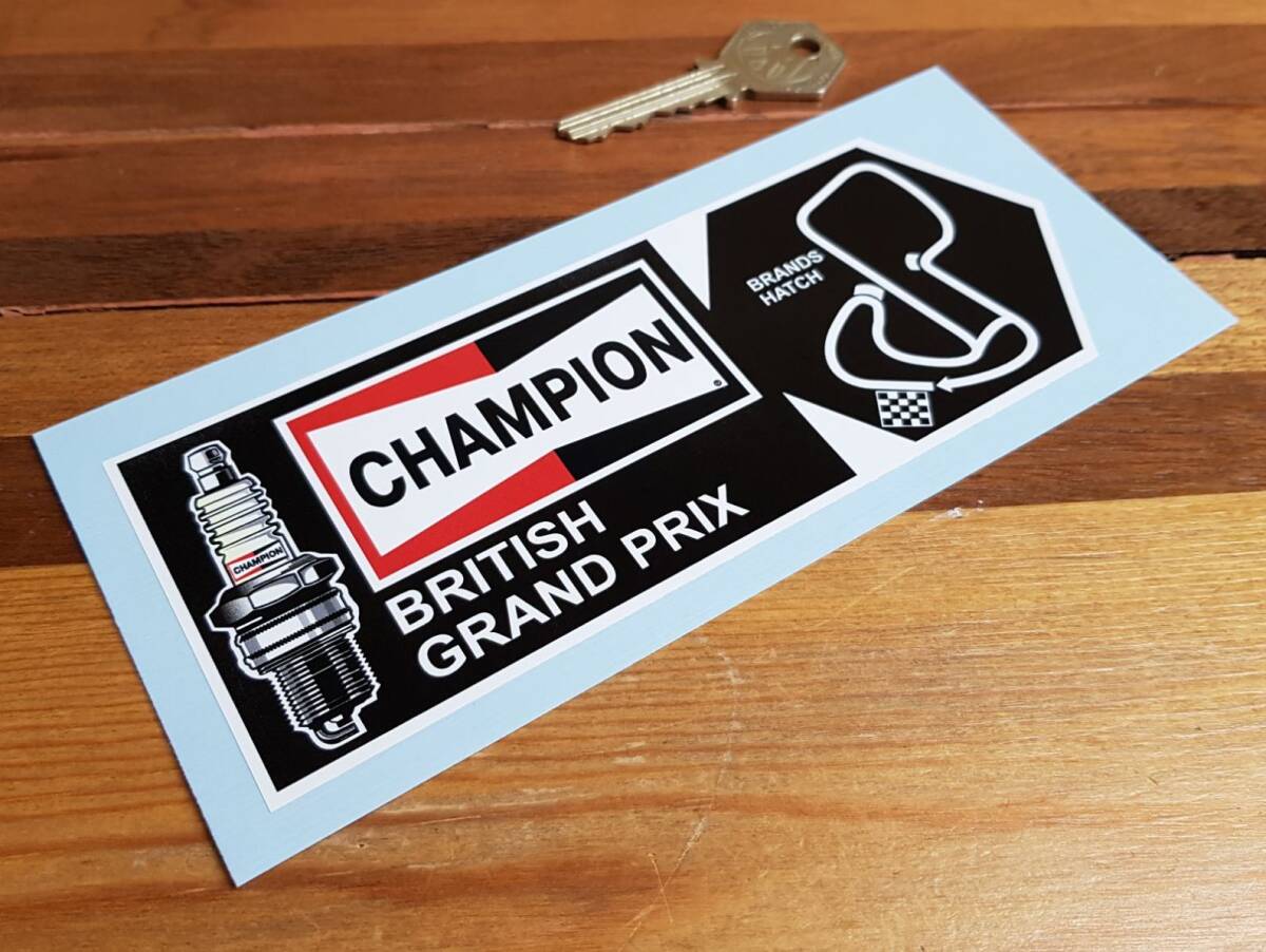 Champion British Grand Prix チャンピオン 165mm x 65mm 車 バイク ステッカー デカール 送料無料拍卖