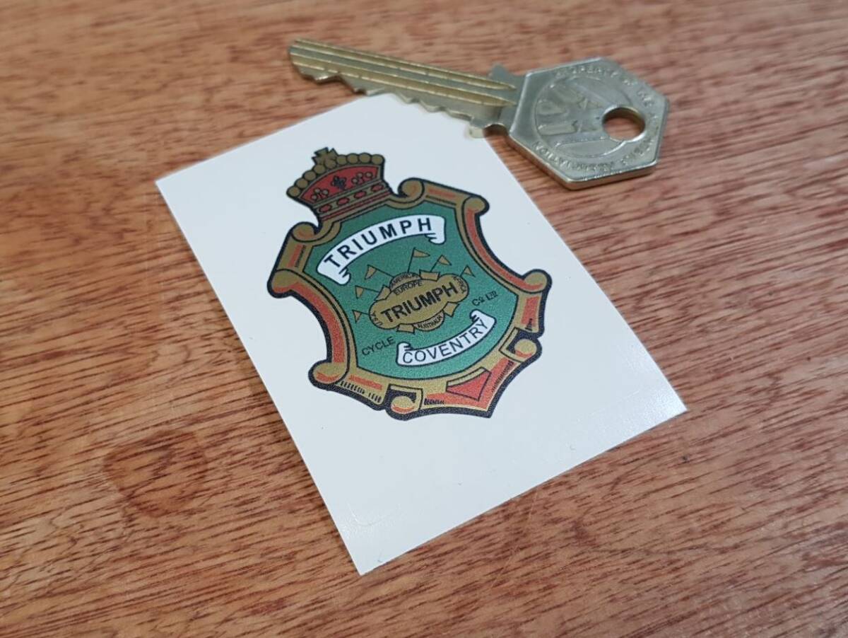 Triumph Coventry トライアンフ 38mm x 53mm 車 バイク ステッカー デカール 送料無料拍卖