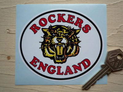 Rockers England 100mm x 85mm 車 バイク ステッカー デカール 送料無料拍卖