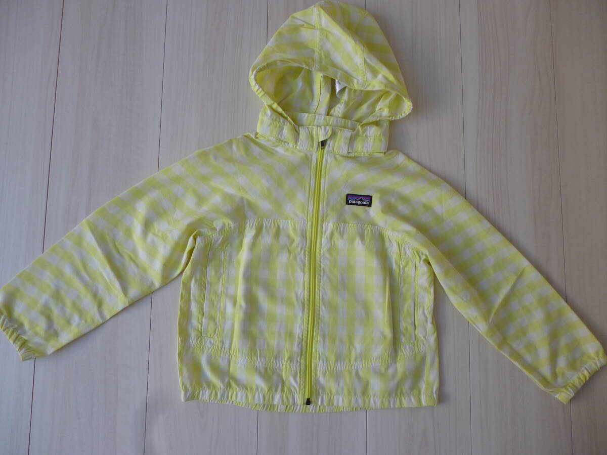 美品【パタゴニア】2WAYフードきいろチェックパーカー★5T★110cm★拍卖