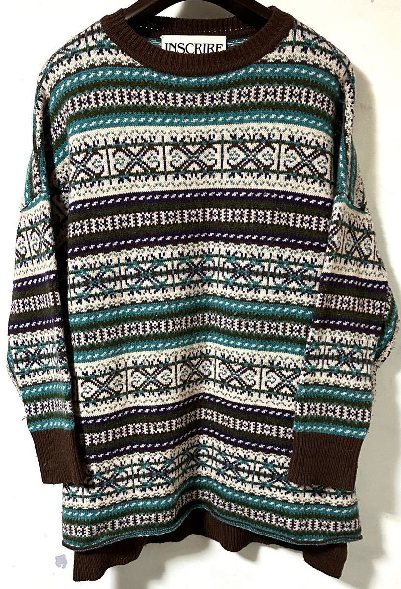 INSCRIRE ジャガード柄オーバーサイズニット アンスクリア拍卖