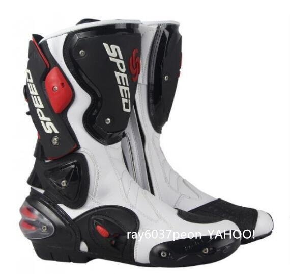 新品 オートバイ レーシングブーツ バイク用ブーツ 靴 白拍卖