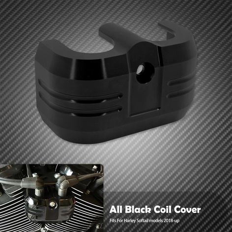 ハーレーダビッドソン用イグニッションコイルカバーブラック BLACK FXLRS FXBR FXBBS 適合車種 ソフテイル 2018-2024 新品 送料無料拍卖