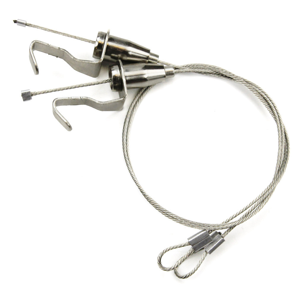 額縁 ピクチャーレール ワイヤーフック U型 耐荷重約20kg 自在金具付 径1.5mm (全長1.5m/2本セット)拍卖