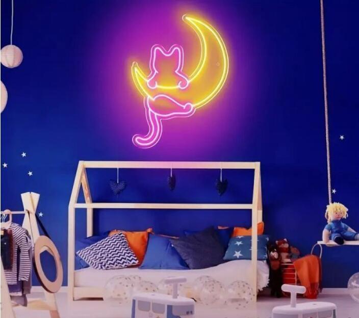 大人気 月と猫 ネオンサイン LEDイルミネーション オシャレ 拍卖