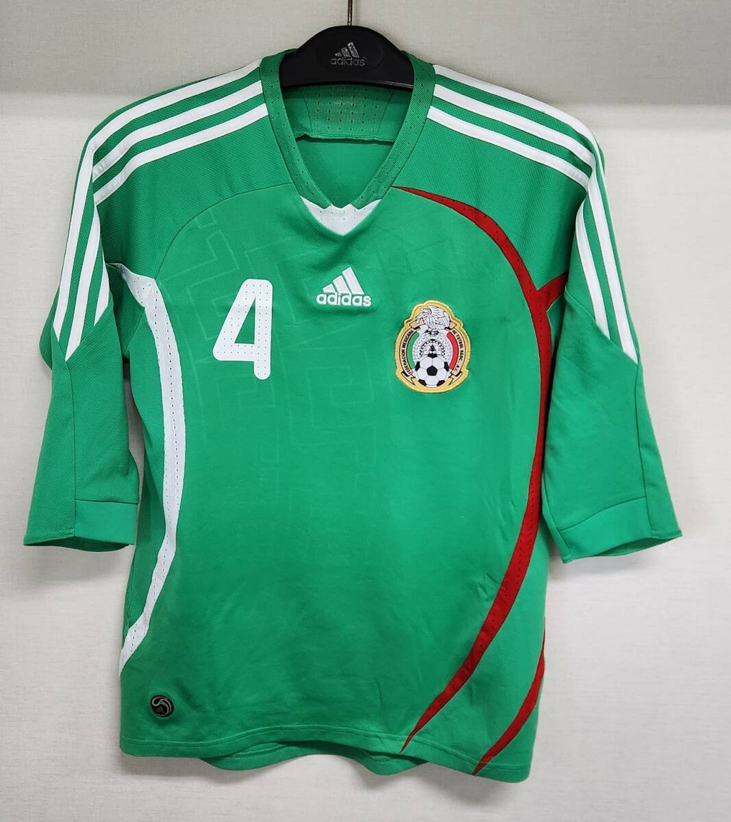 07-08 メキシコ MEXICO(H)#4 ラファエル・マルケス Rafael Marquez 七分袖 adidas正規 L拍卖