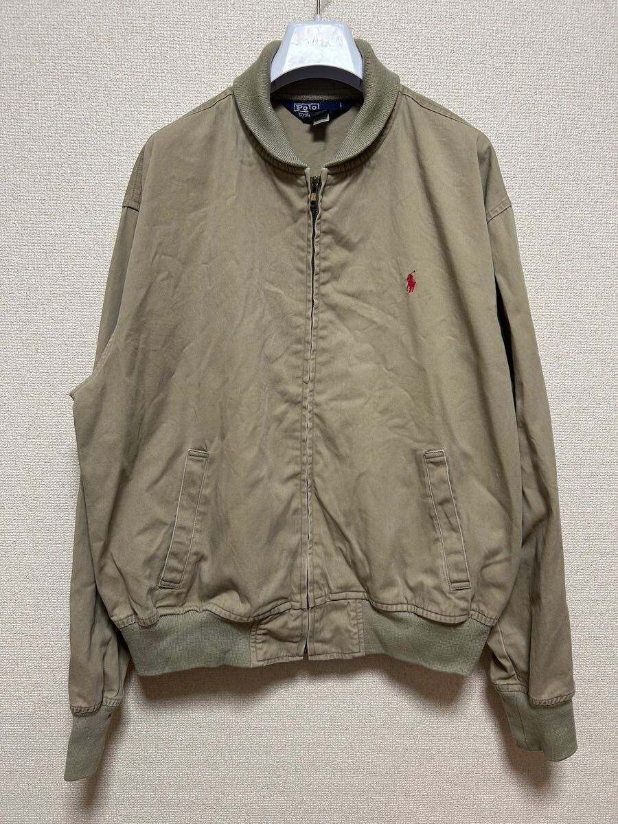 80's 90's Polo by Ralph Lauren ラルフローレン コットン ジップアップジャケット ブルゾンジャケット スウィングトップドリズラー L 拍卖