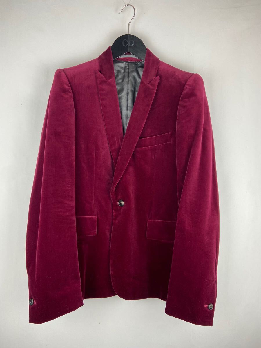 ATTACHMENT レッド ベロア テーラードジャケット拍卖