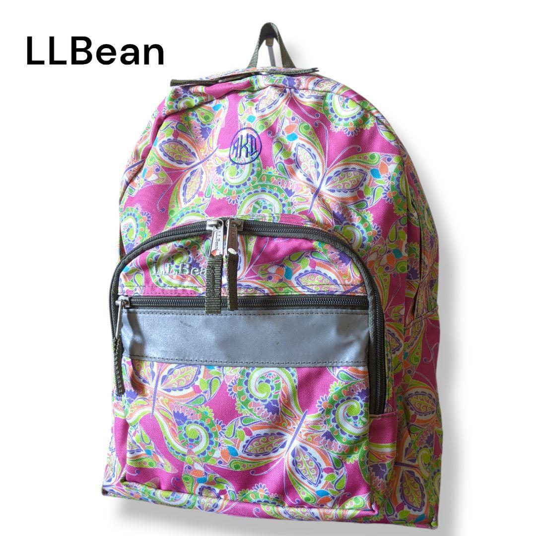 LLBean エルエルビーン リュック ペイズリー柄 ポリエステル ピンク レディース 婦人鞄 バッグ 小さめリュック 拍卖