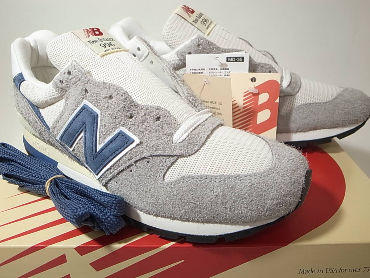 【送料無料 即決】NEW BALANCE USA製 U996TE GREY DAY 27cm US9新品グレーxネイビー灰色GRAY NAVYヘアリースウェード 米国製アメリカ製拍卖