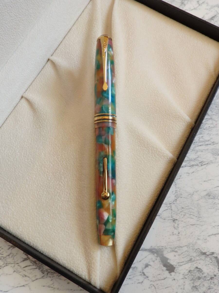 ◆【ほぼ未使用】コンウエイ・スチュワート サイドフィラー万年筆 ペン先:18ct750ソリッドゴールド F拍卖