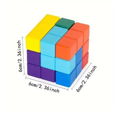 木製キューブパズルブレインテーザー、思考トレーニング、魔法のローマのビルディングブロック拍卖
