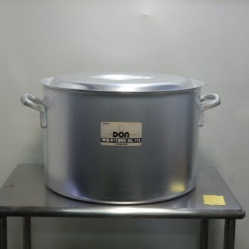 未使用品 アカオ DON 硬質アルミ 半寸胴鍋 ふた付 両手 60cm IH非対応 内寸φ60cm 深400mm 111L W623DH400mm 13.5kg 厚4.2mm拍卖