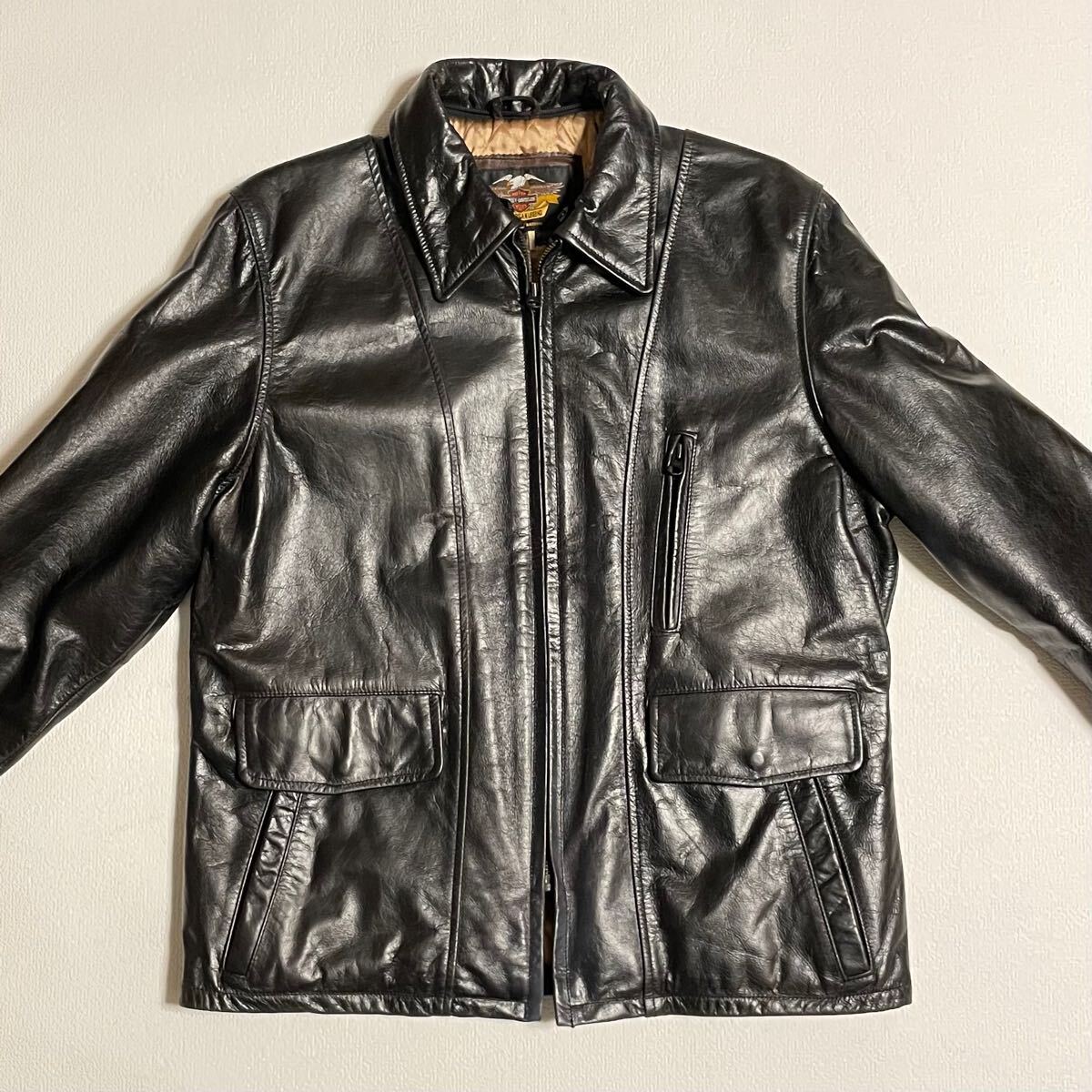 Harley Davidson ハーレーダビッドソン レザージャケット 革ジャン サイズL拍卖