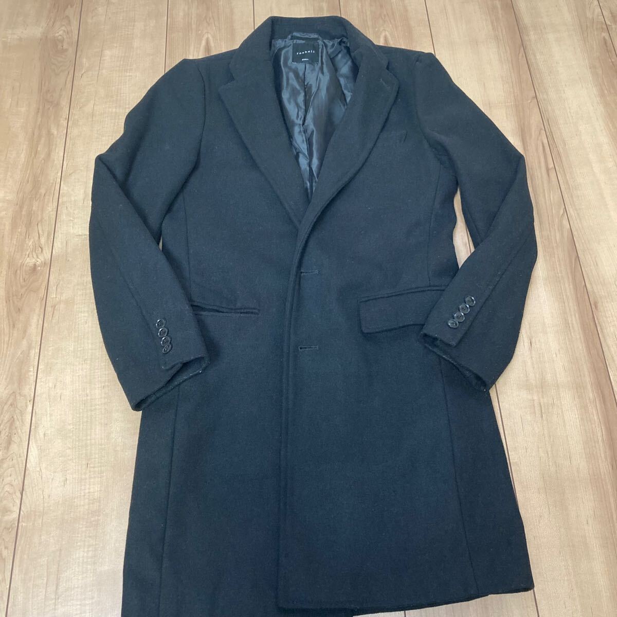 ◇【私物】 roshell チェスターコート ブラック Sサイズ拍卖