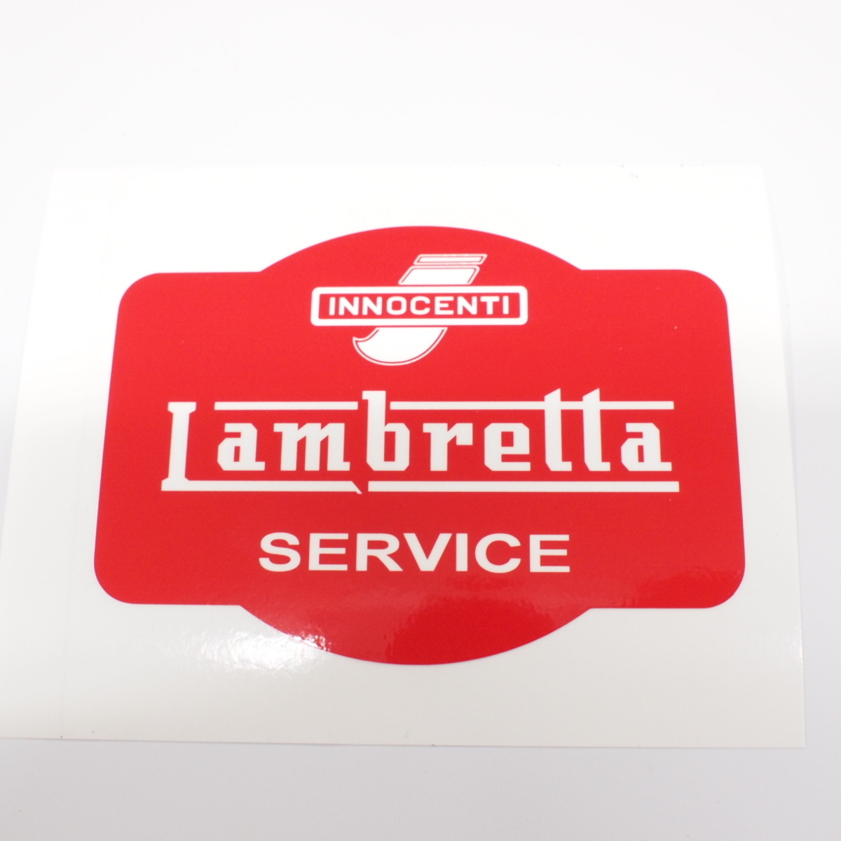 Sticker -LAMBRETTA Innocenti Lambretta Service 90x60- RED ステッカー リプロ品 イノチェンティ LI/TV/SX/GP/DL デカール拍卖
