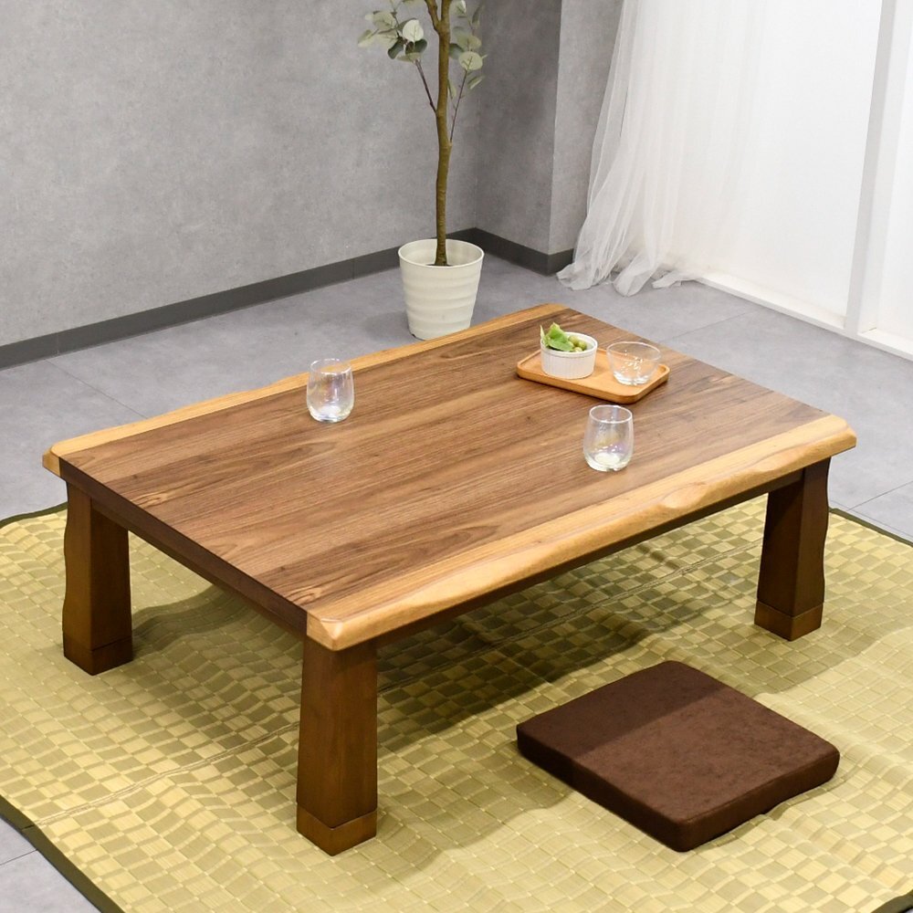 【限定送料無料】和モダン ウォールナット材 135cm幅こたつセンターテーブル アウトレット家具 暖卓 暖房【新品 未使用 展示品】KEN拍卖