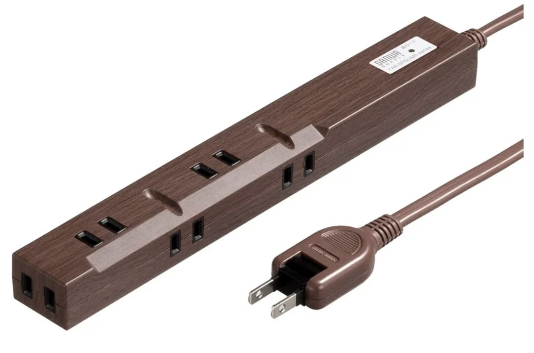 イーサプライ 電源タップ EZ7-TAP056-2DBRM 5個口 2m ダークブラウン拍卖