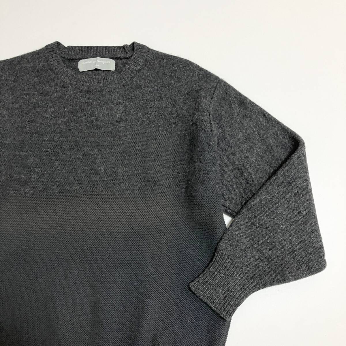 AD1994 COMME des GARCONS HOMME コットン ニット ドッキング セーター グレー コムデギャルソンオム 90s VINTAGE archive 4050378拍卖