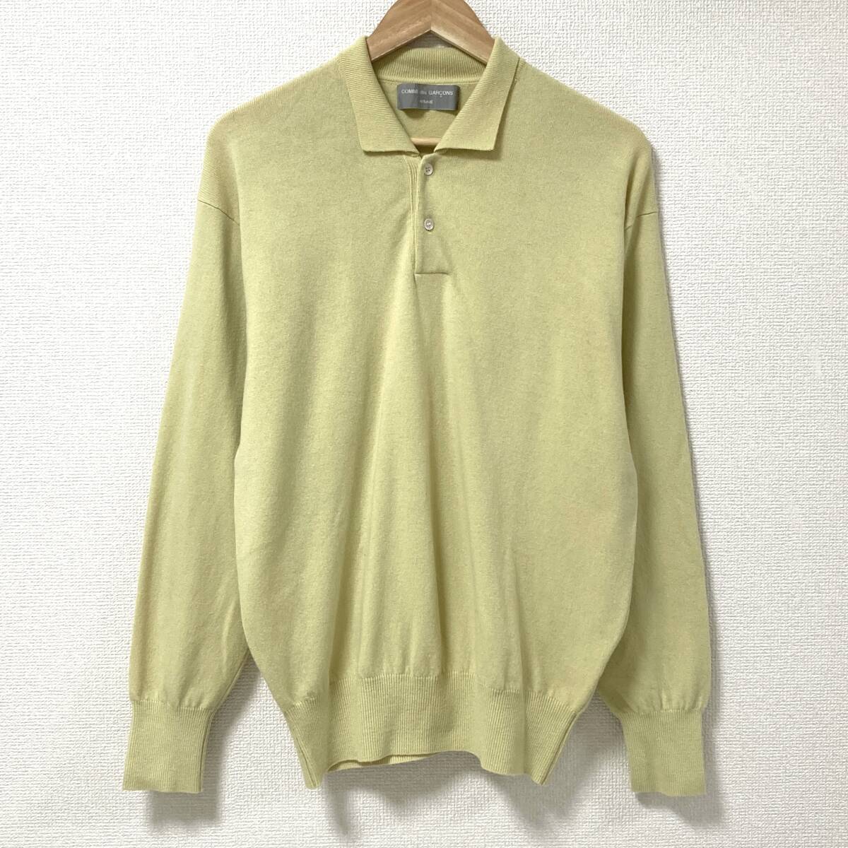 AD1988 川久保オム COMME des GARCONS HOMME ウール ニット ポロシャツ 黄色 コムデギャルソンオム セーター 80s VINTAGE archive 4110174拍卖