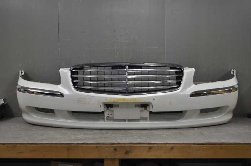 50 シーマ 450XV 前期 (GF50) 純正 破損無 フロントバンパー フロントグリル付 QX1 白 ホワイト 62022 AR042 62310 AR000 s016557拍卖